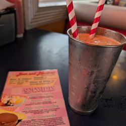 Rocko's 24 hour Diner - Betty Cooper Shake with two straws.  No glass milkshake cup though.