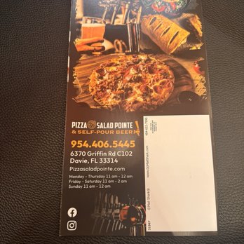 Pizza Salad Pointe & Self-Pour Beer - Pizza Near Me - Davie, Florida