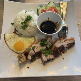 Crispy Pork Rice Plate With Egg Crispy Pork Rice Plate With Egg