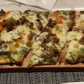Cooper’s Hawk Winery & Restaurant - Flatbread-Sausage with whipped burrata - Desserts Near Me - Gilbert, Arizona Cooper’s Hawk Winery & Restaurant - Flatbread-Sausage with whipped burrata - Desserts Near Me - Gilbert, Arizona