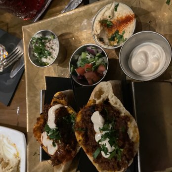 Hummus Kitchen - Beef Seniya Pita Tacos - Mediterranean Near Me - New York, New York Hummus Kitchen - Beef Seniya Pita Tacos - Mediterranean Near Me - New York, New York