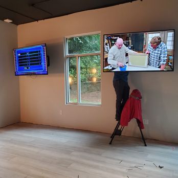 NuWave Automation - Dual 65" LG TVs installed at a training center in Duluth. All wiring was concealed. - Home Theatre Installation Near Me NuWave Automation - Dual 65" LG TVs installed at a training center in Duluth. All wiring was concealed. - Home Theatre Installation Near Me
