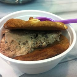 Sweet Addiction - white chocolate chip cookies with chocolate malt crunch ice cream.