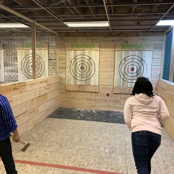 Alaska Axe Co. - Axe Throwing - Two lanes in each "cage" - Axe Throwing Near Me - Anchorage, Alaska