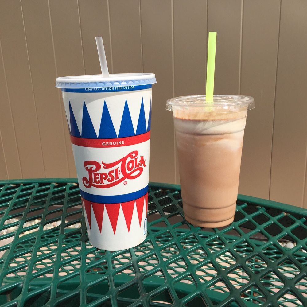 The Dari Delite - Large soda and chocolate shake - Burgers Near Me - Mount Vernon, Washington The Dari Delite - Large soda and chocolate shake - Burgers Near Me - Mount Vernon, Washington