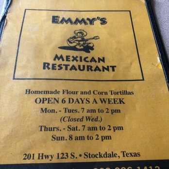Emmy Mexican Restaurant - Menu - Mexican Near Me - Stockdale, Texas Emmy Mexican Restaurant - Menu - Mexican Near Me - Stockdale, Texas