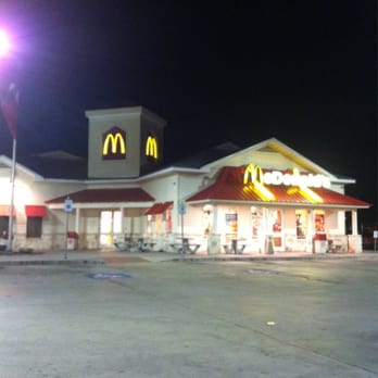 McDonald's - the front of the restaurant at night - Fast Food Near Me - Junction, Texas