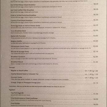TC's Diner - the menu for the restaurant - Breakfast & Brunch Near Me - Pensacola, Florida