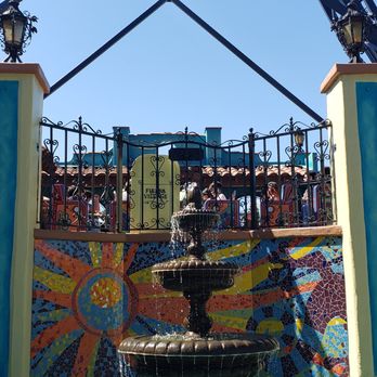 dragon swing - Pretty and colorful mosaic fountain - Amusement Parks Near Me - Buena Park, California
