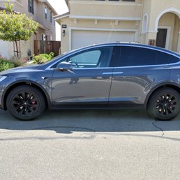 Model X coated with Ceramic Pro Gold package, standard wheels were powder coated black, and then coated with 9H to get the "satin" effect. Model X coated with Ceramic Pro Gold package, standard wheels were powder coated black, and then coated with 9H to get the "satin" effect.