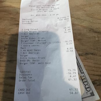 Shenanigans Kitchen & Bar - Receipt of deceit - Lounges Near Me - Citrus Heights, California Shenanigans Kitchen & Bar - Receipt of deceit - Lounges Near Me - Citrus Heights, California