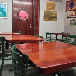 Ernestina's Restaurant - Inside view of entrance door with porthole window