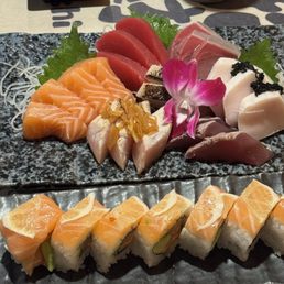 Sashimi Sampler and roll Sashimi Sampler and roll