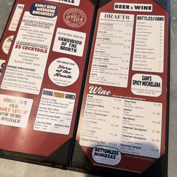 American Heroes & Brew - Menu. - Sandwiches Near Me - Carlsbad, California