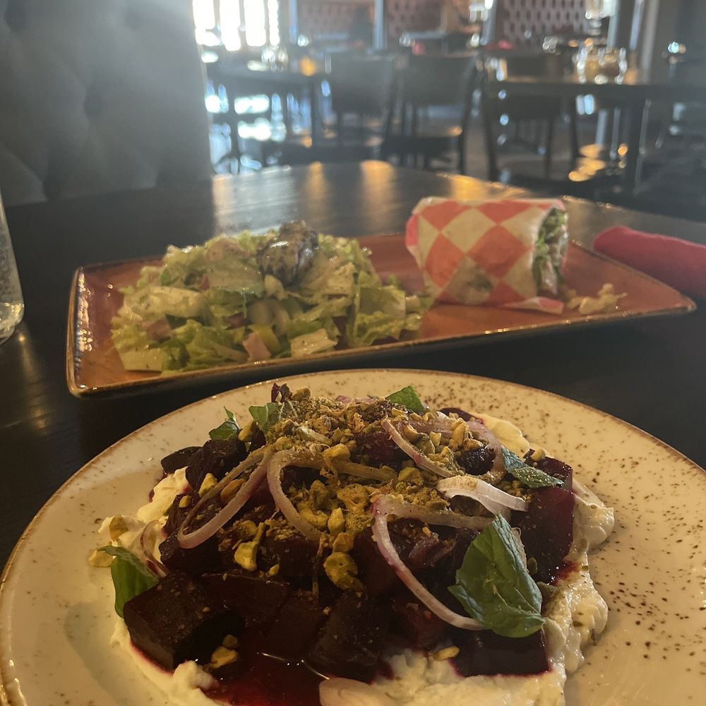 Red Rabbit St. Paul - Back: Lunch special -Cesar salad wrap and salad. Front: Beets. - Italian Near Me - St Paul, Minnesota Red Rabbit St. Paul - Back: Lunch special -Cesar salad wrap and salad. Front: Beets. - Italian Near Me - St Paul, Minnesota
