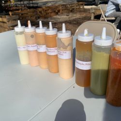 Yummy Arepas - Different salsas ranging from garlic to very hot!