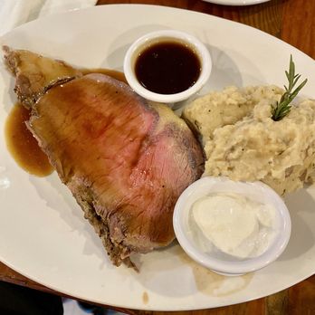 Tiano's Restaurant - The 8oz Signature Prime Rib with the garlic mashed potatoes, au jus and horseradish - Steakhouses Near Me - Waipahu, Hawaii