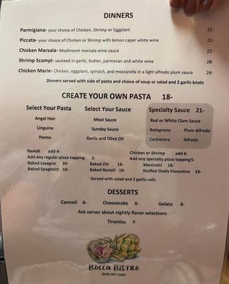 Menu photo 2 Bocca Bistro Boone, NC