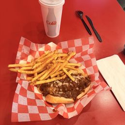 Chili Dog with fries Chili Dog with fries