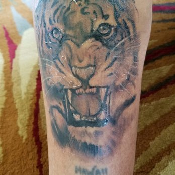 Bespoke - Awesome tiger cover up done by Lee Maxwell. - Tattoo Near Me - Honolulu, Hawaii Bespoke - Awesome tiger cover up done by Lee Maxwell. - Tattoo Near Me - Honolulu, Hawaii