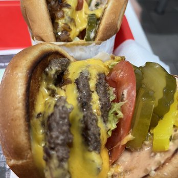 In-N-Out Burger - Single Cheeseburger Animal Style And a 3x3 Animal Style + Chilies - Burgers Near Me - Bakersfield, California In-N-Out Burger - Single Cheeseburger Animal Style And a 3x3 Animal Style + Chilies - Burgers Near Me - Bakersfield, California