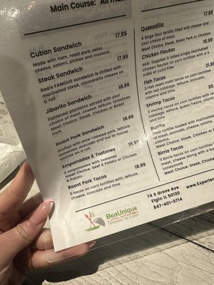 Menu photo 3 Beaunique Latin Kitchen Elgin, IL