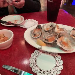 Oysters and fried alligator Oysters and fried alligator