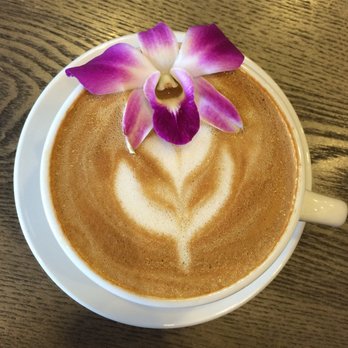 Cafein - Beautiful orchid garnish! #cafe #coffee - Coffee & Tea Near Me - Chantilly, Virginia