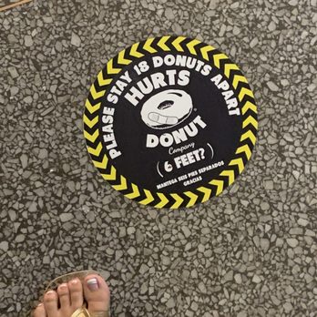 Hurts Donuts - Social distance signs - Donuts Near Me - Lincoln, Nebraska