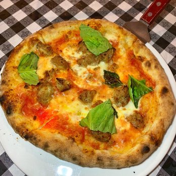 Charred Brick Oven - margherita w meatballs - Pizza Near Me - Seaford, New York Charred Brick Oven - margherita w meatballs - Pizza Near Me - Seaford, New York