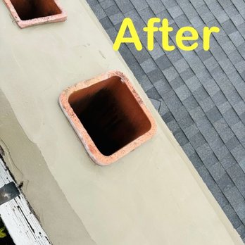 Clean Chimney NC - Chimney crown reparation using high quality cement - Fireplace Services Near Me - Durham, North Carolina