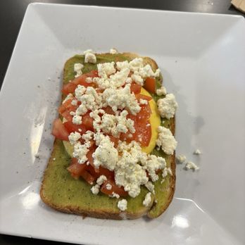 Soul Caffeine - Avocado toast with egg, goat cheese, and tomato. Yummy!! - Coffee & Tea Near Me - Spanish Fort, Alabama