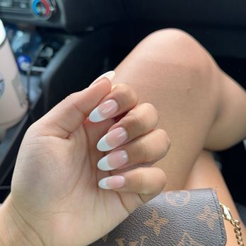 Luxx Nail Bar - Almond French tip - Nail Salons Near Me - Richardson, Texas Luxx Nail Bar - Almond French tip - Nail Salons Near Me - Richardson, Texas