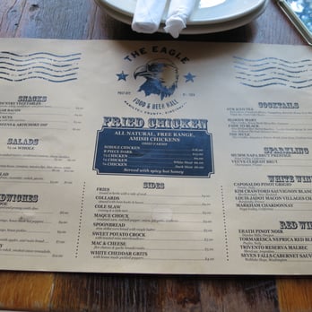 The Eagle OTR - Menu, circa July 2015 - American Near Me - Cincinnati, Ohio The Eagle OTR - Menu, circa July 2015 - American Near Me - Cincinnati, Ohio