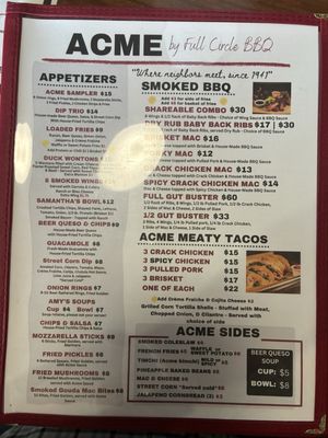 Menu photo 1 ACME by Full Circle Fort Wayne, IN
