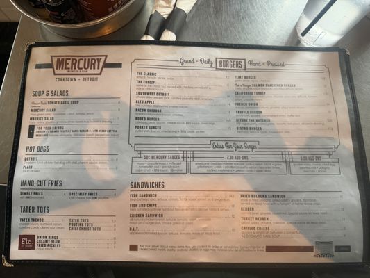 Menu photo 2 Mercury Burger Bar Detroit, MI Menu photo 2 Mercury Burger Bar Detroit, MI