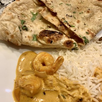 Fusion Nine - Shrimp Tikka Masala Garlic naan - Indian Near Me - Morrisville, North Carolina