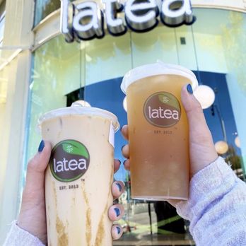 Latea Bubble Tea - Roasted Brown Sugar Milk Tea & Mango Green Tea (IG: @eatsbykatiemei) - Desserts Near Me - Culver City, California Latea Bubble Tea - Roasted Brown Sugar Milk Tea & Mango Green Tea (IG: @eatsbykatiemei) - Desserts Near Me - Culver City, California