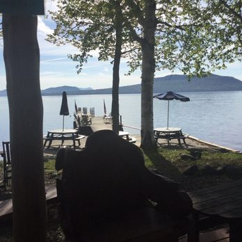 The Birches Resort - From the porch. WiFi at restaurant/bar, does not reach campground or cabin.  Bucolic, peaceful, bring insect repellent in June - Resorts Near Me - Rockwood, Maine