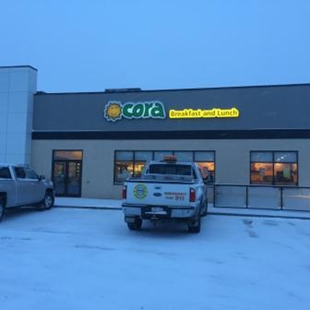 Cora - the outside of a restaurant in the snow - Coffee & Tea Near Me - Lethbridge, Alberta Cora - the outside of a restaurant in the snow - Coffee & Tea Near Me - Lethbridge, Alberta