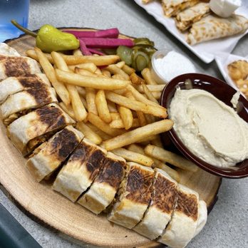 LaVie Mediterranean Grill - 1. Monster Shawarma Lunch Special and Shawarma Quesadilla in the back - Mediterranean Near Me - Holland, Ohio LaVie Mediterranean Grill - 1. Monster Shawarma Lunch Special and Shawarma Quesadilla in the back - Mediterranean Near Me - Holland, Ohio