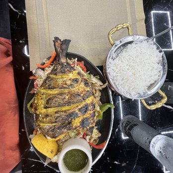 Yellow Handi Indian Cuisine - Whole Tandoori Pompano and Plain Basmati Rice - Indian Near Me - Conyers, Georgia