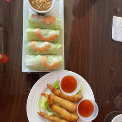Pho Nam - 1. Salad Rolls and 4. Fried Shrimp appetizers
