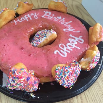 Charlie's Donuts & Coffee - HUGE birthday cake donut! - Donuts Near Me - Olive Branch, Mississippi