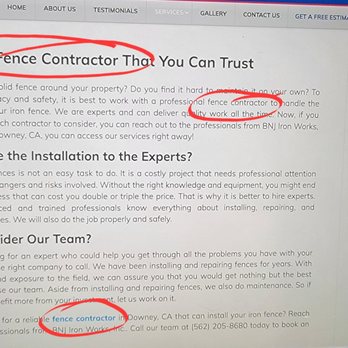 BNJ Iron Works - BNJ claims to be "Contractors", but have no license. - Fences & Gates Near Me - Cudahy, California BNJ Iron Works - BNJ claims to be "Contractors", but have no license. - Fences & Gates Near Me - Cudahy, California