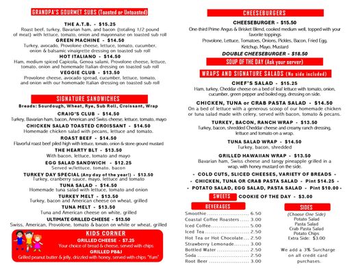 Menu photo 6 Craig's Place Cafe & Deli Santee, SC