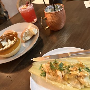 Adobe Restaurant and Bar - Turkey tamale and bread rolls - Latin American Near Me - Salem, Oregon