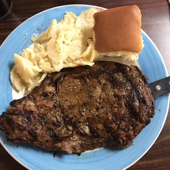 Nebraska Barn And Grill - 16-18 oz. Grandpa Ribeye W/ scalloped potatoes. Grilled to perfection! - Steakhouses Near Me - Gothenburg, Nebraska