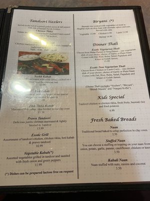Menu photo 4 Exotic India Iowa City, IA