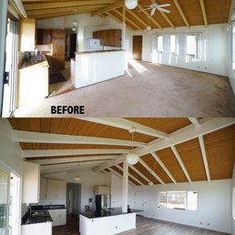 before and after photos of a house
